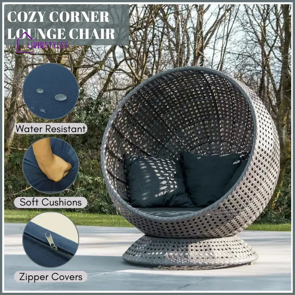 Outdoor Single Seater Basket Swing For Balcony & Garden - Egg Chair