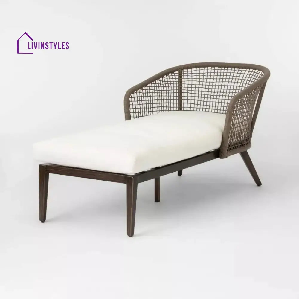 Outdoor Single Seater Patio Daybed with Handwoven Rope - Daybed