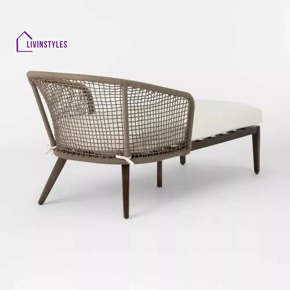 Outdoor Single Seater Patio Daybed with Handwoven Rope - Daybed