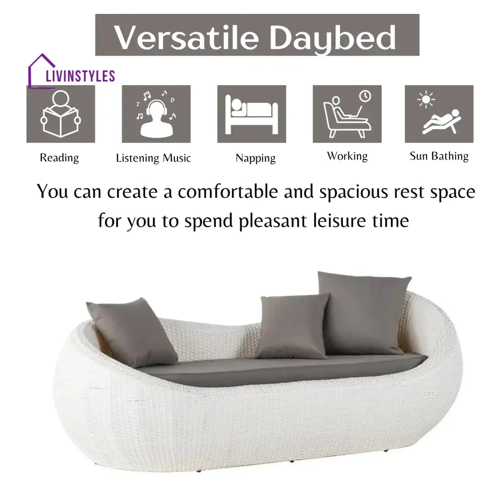 Outdoor Wicker 2 Seater Patio Garden Daybed - Daybed