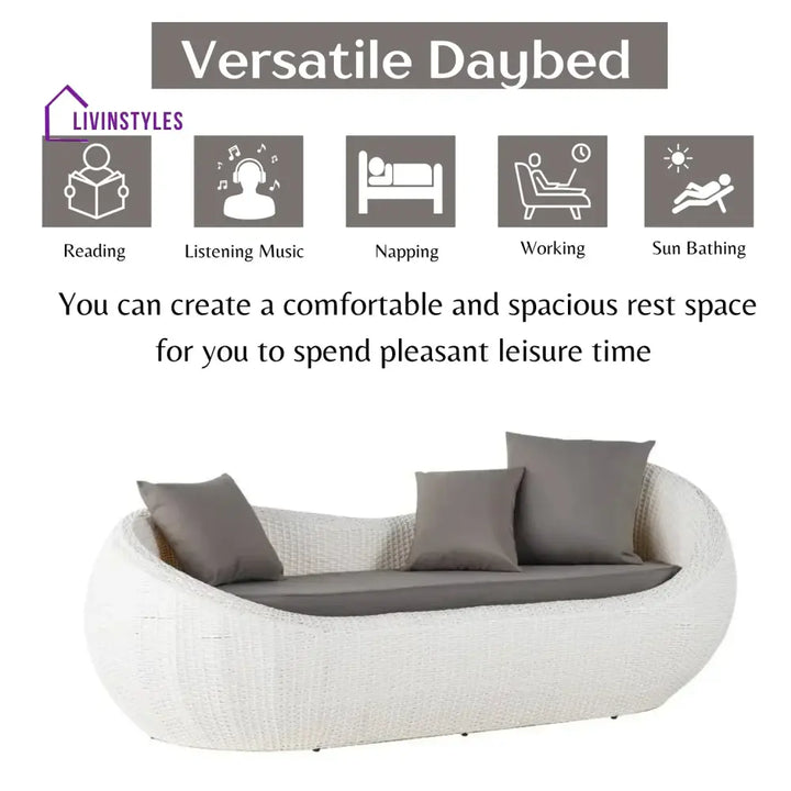Outdoor Wicker 2 Seater Patio Garden Daybed - Daybed
