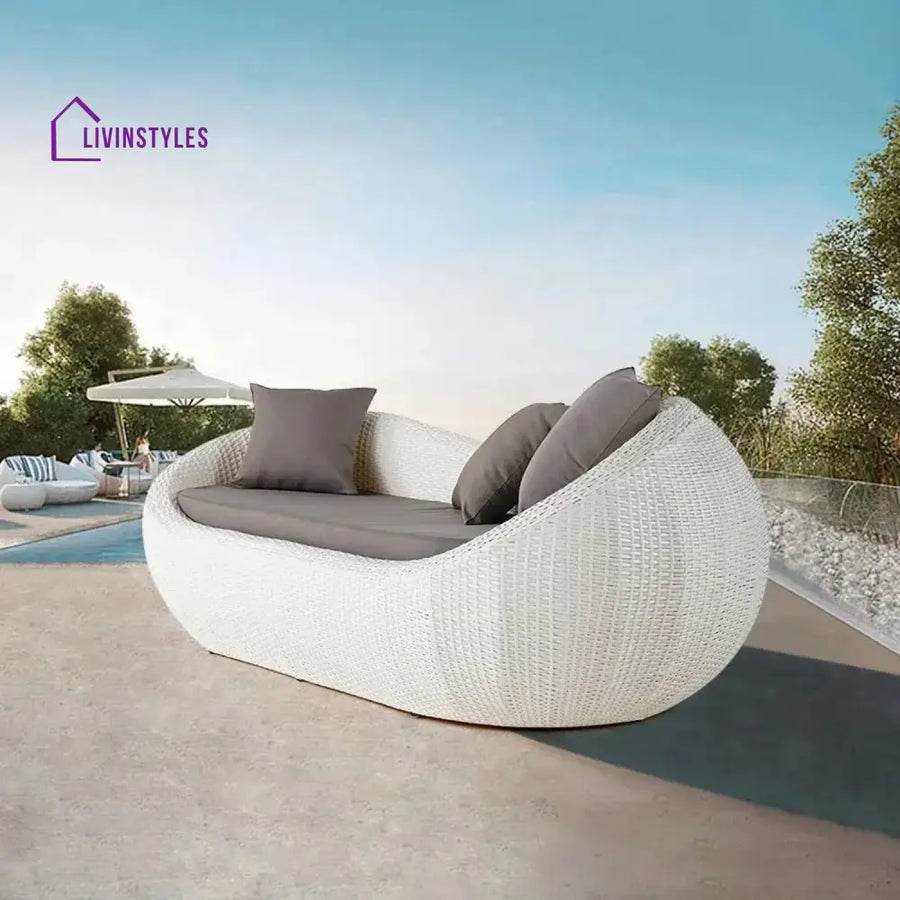 Outdoor Wicker 2 Seater Patio Garden Daybed - Daybed