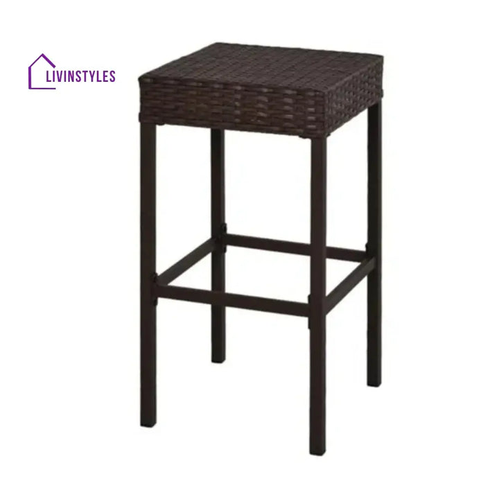 Outdoor Wicker 5-Piece Bar Set with Glass Top Table - Bar Set
