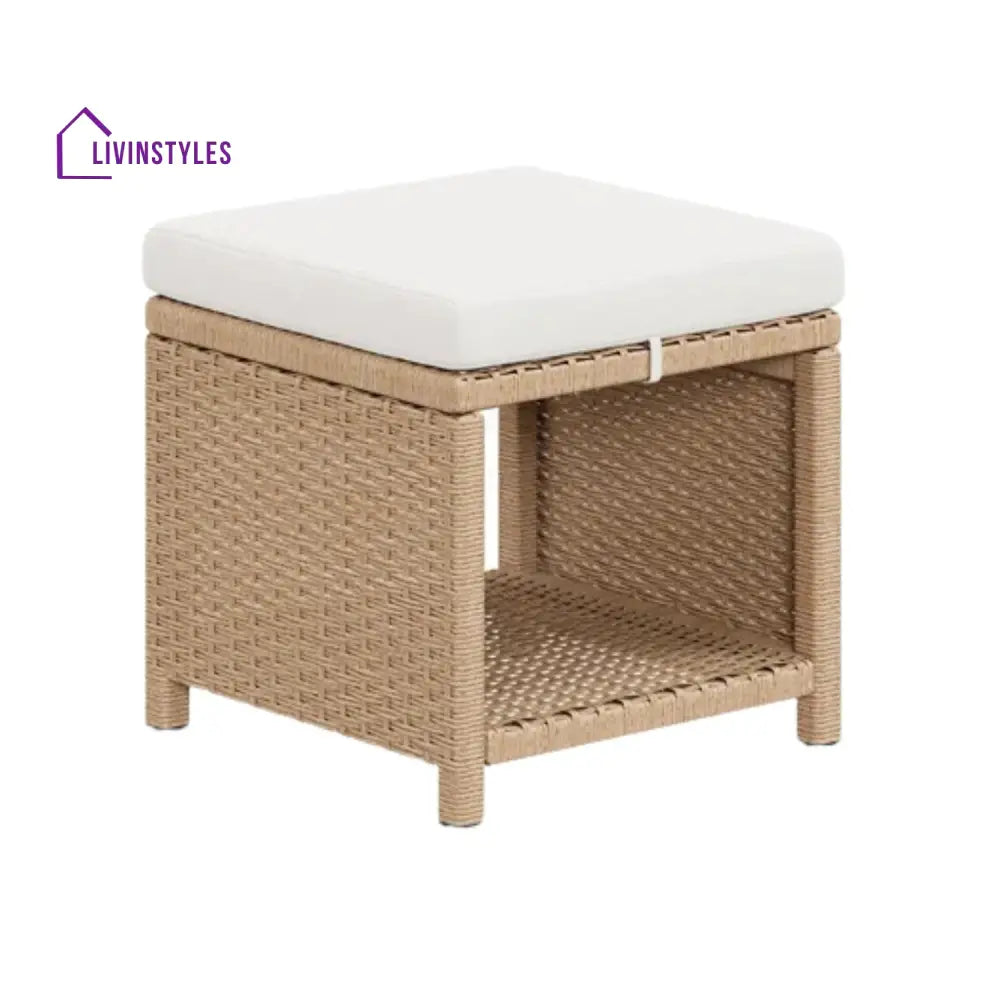 Outdoor Wicker 5-Piece Bar Set with Glass Top Table & Ottomans - Bar Set