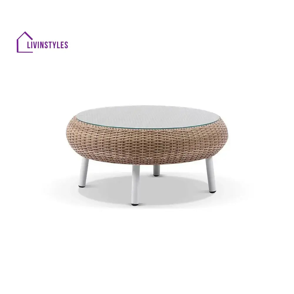 Outdoor Wicker 5-Seater Sofa Set With Glass Top Tables - Sofa Set