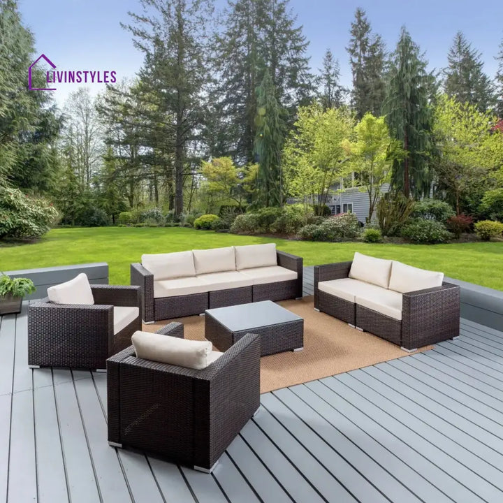 Outdoor Wicker 7-Seater Sofa Set - Sofa Set