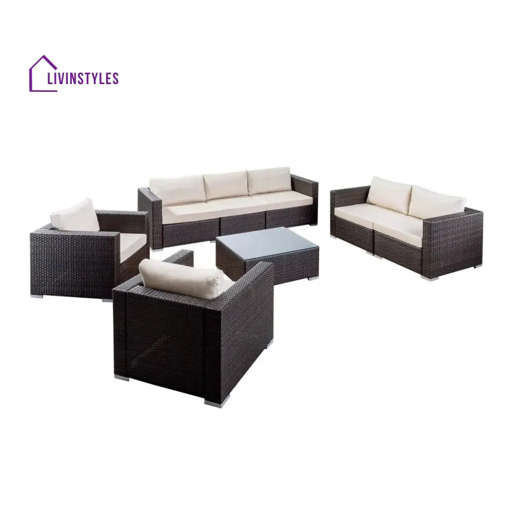 Outdoor Wicker 7-Seater Sofa Set - Sofa Set