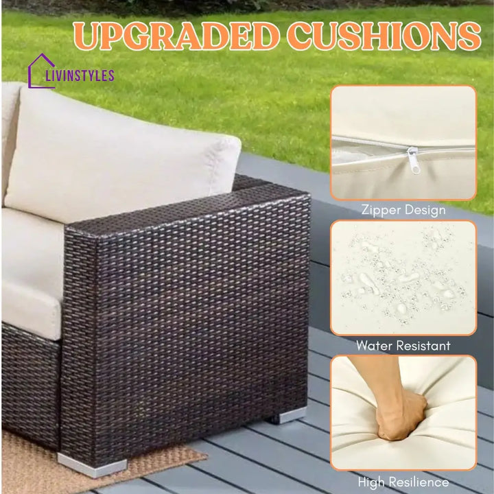 Outdoor Wicker 7-Seater Sofa Set - Sofa Set