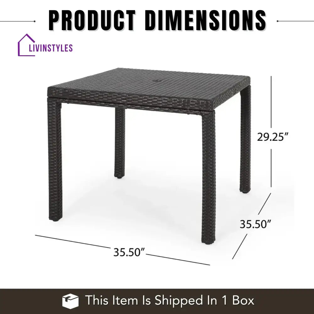 Outdoor Wicker Patio Wicker Coffee Table (Dark Brown) - Table