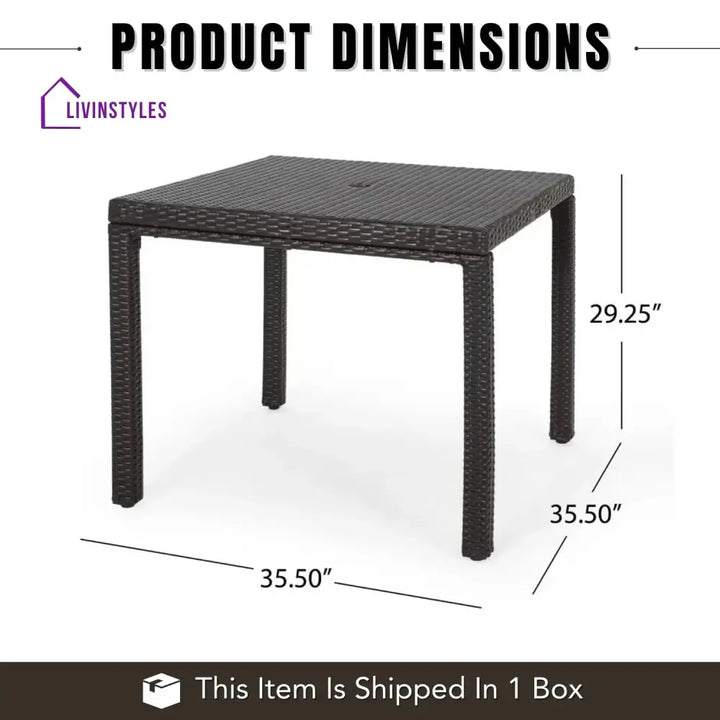 Outdoor Wicker Patio Wicker Coffee Table (Dark Brown) - Table