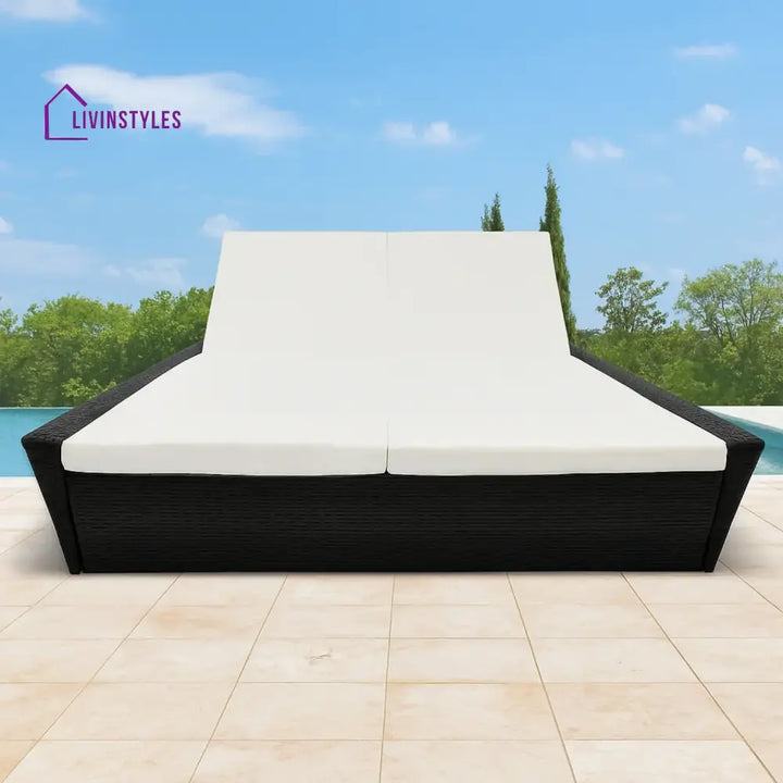 Outdoor Wicker Patio Double Seater Recliner Daybed - Daybed