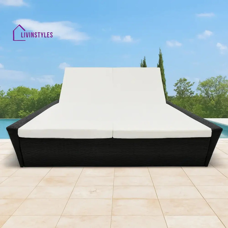 Outdoor Wicker Patio Double Seater Recliner Daybed - Daybed