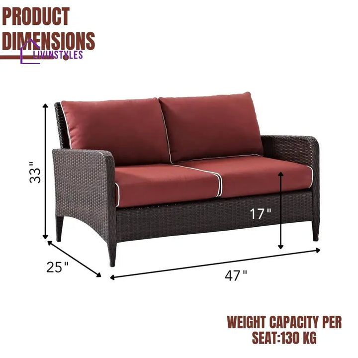 Outdoor Wicker Single Seater Loveseat Sofa - Sofa Set