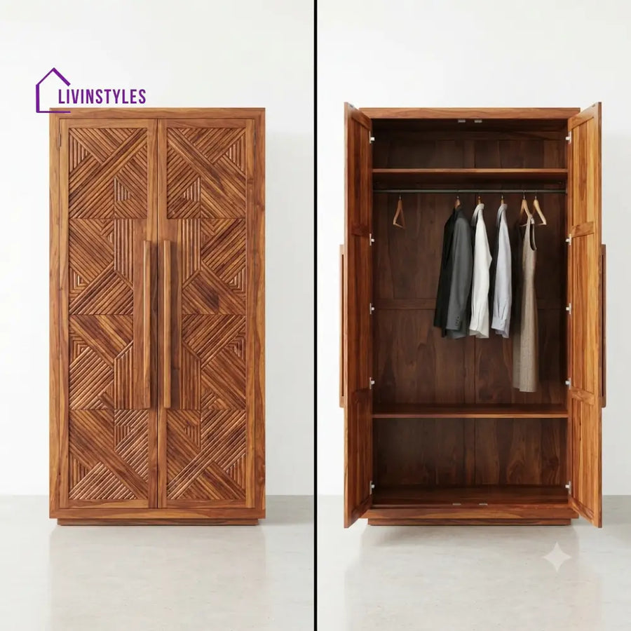 Oviya Wooden Wardrobe for Clothes | Cupboard for Clothes