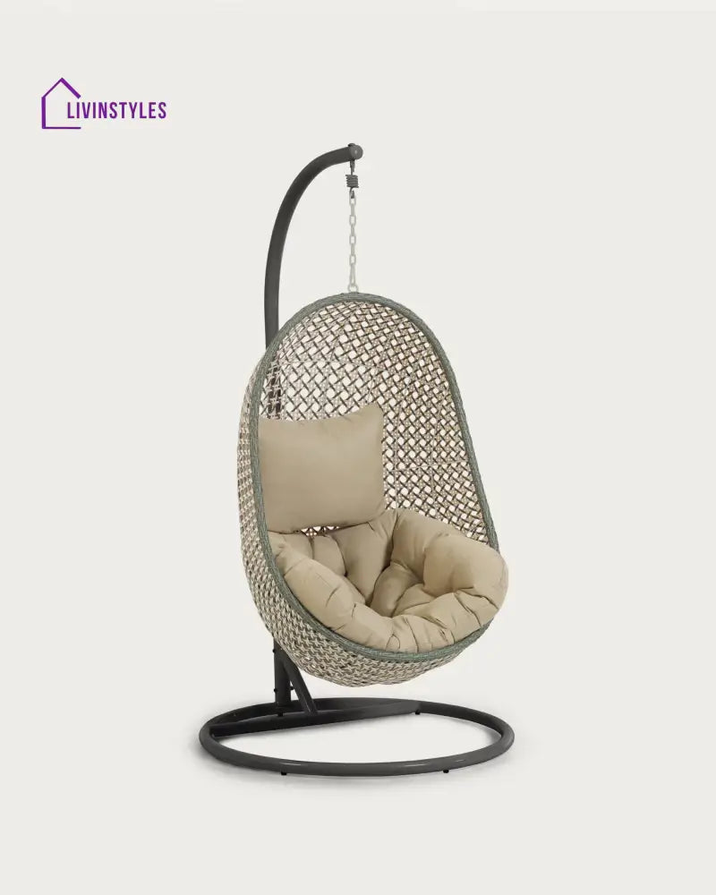 Oyla Single Seater Hanging Swing With Stand For Balcony Garden - Swings