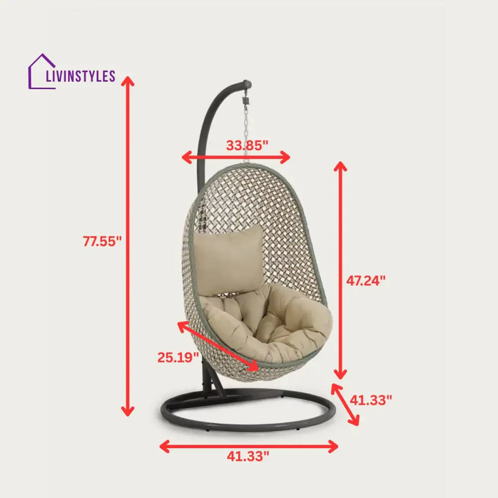 Oyla Single Seater Hanging Swing With Stand For Balcony Garden - Swings