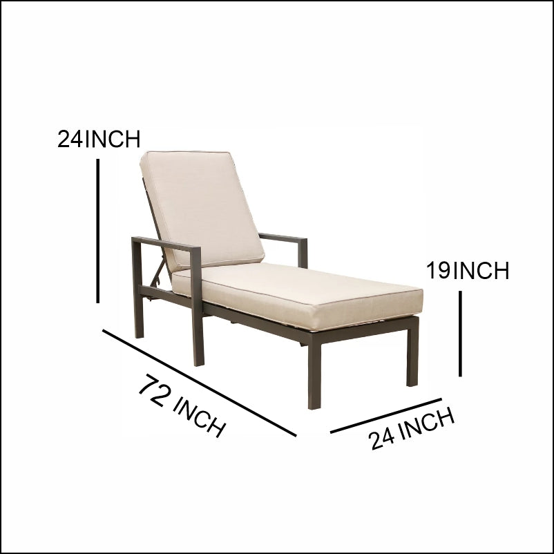 Aura Outdoor Swimming Poolside Lounger Set of 2 (Brown)