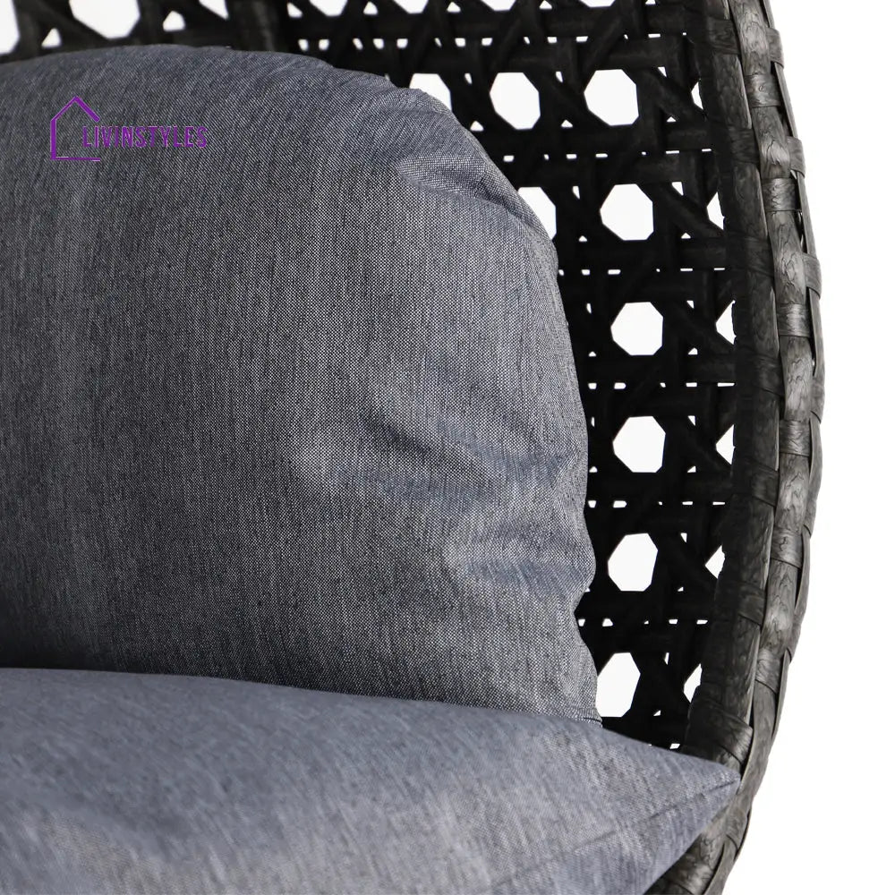 Paccio Double Seater Hanging Swing With Stand For Balcony Garden Swing (Dark Grey) - Swings