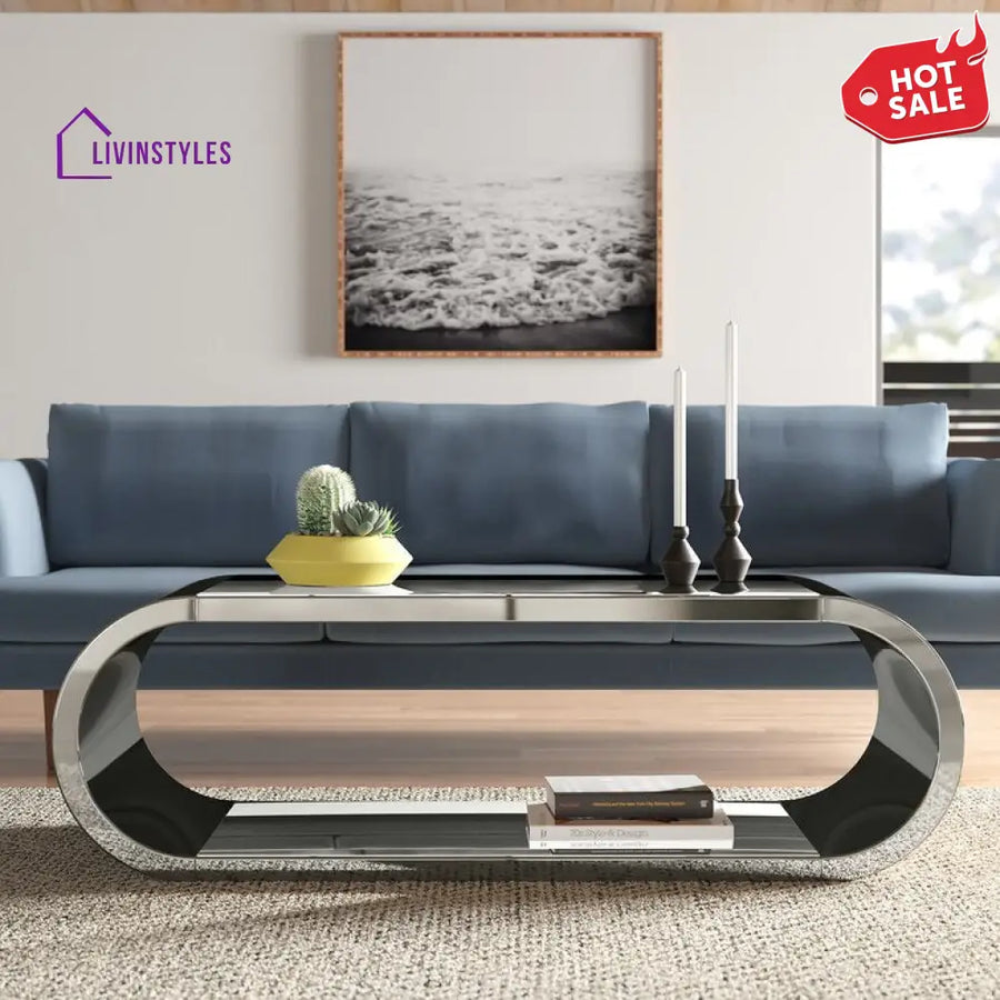 Padmaja Stainless Steel With Pvd Coated Coffee Table For Living Room