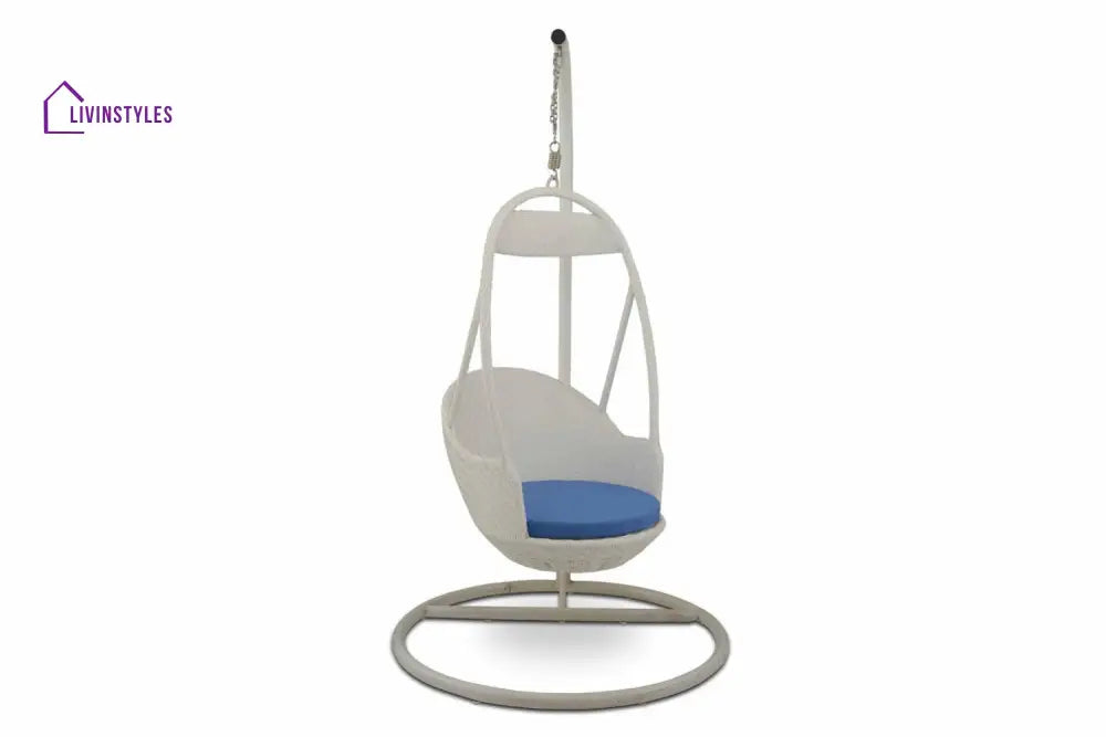 Palazzo Single Seater Hanging Swing With Stand For Balcony Garden Swing (Dark Brown) - Swings