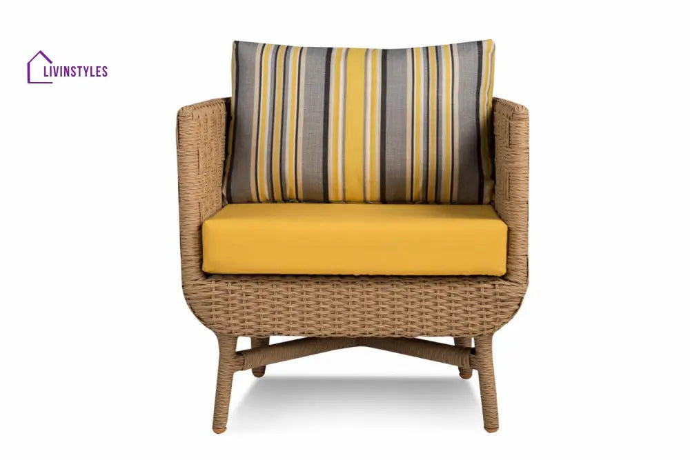 Palerma Outdoor Sofa Set 2 Seater 2 Single seater 1 Center table (Honey) - Sofa Sets