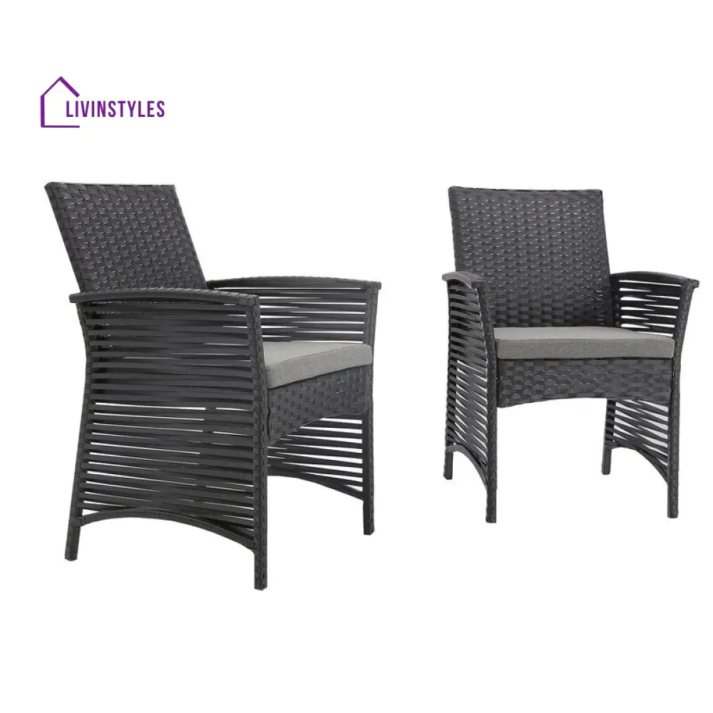 Palermo Outdoor Patio Dining Set 6 Chairs and 1 Table (Black) - Dining sets