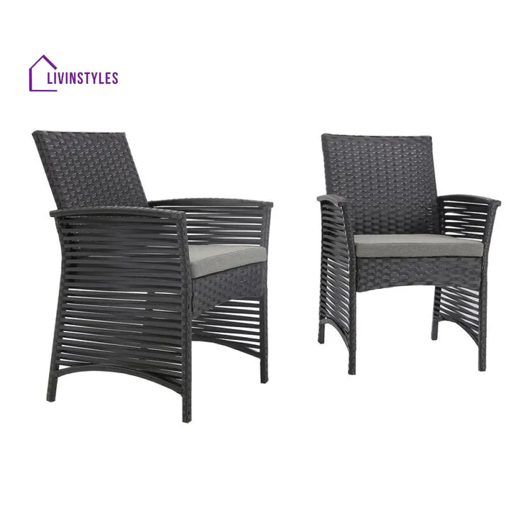 Palermo Outdoor Patio Dining Set 6 Chairs and 1 Table (Black) - Dining sets