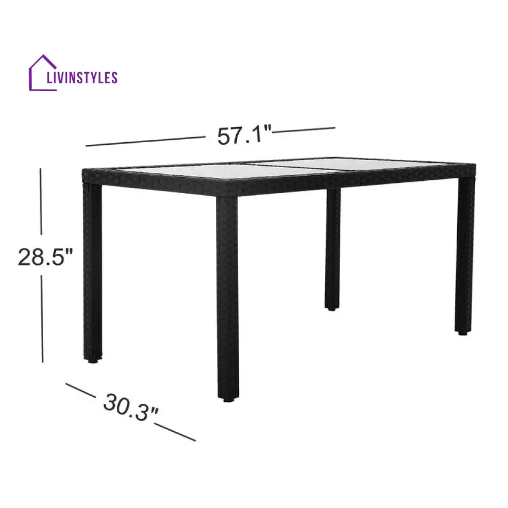 Palermo Outdoor Patio Dining Set 6 Chairs and 1 Table (Black) - Dining sets