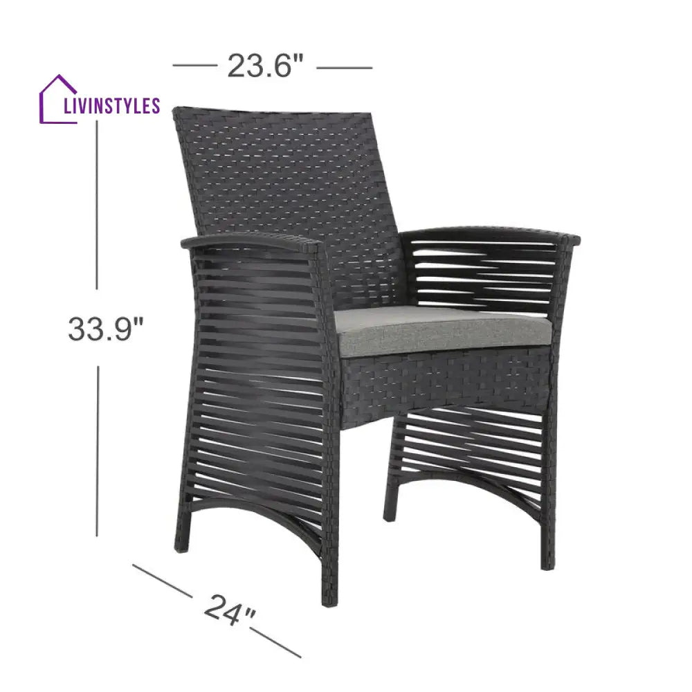 Palermo Outdoor Patio Dining Set 6 Chairs and 1 Table (Black) - Dining sets