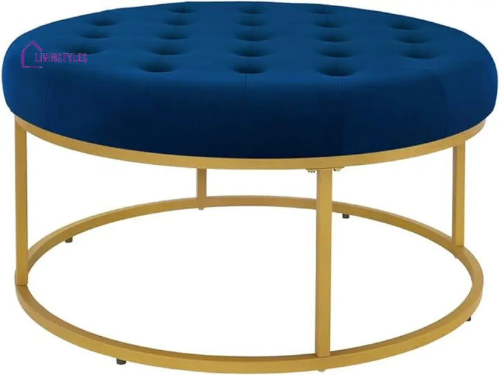 Pallavi Metal Coffee Table With Velvet Upholstery For Living Room
