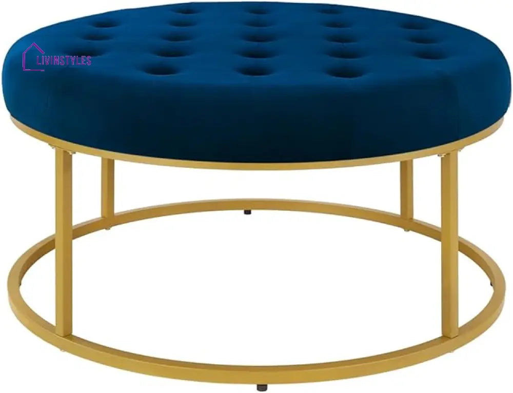 Pallavi Metal Coffee Table With Velvet Upholstery For Living Room