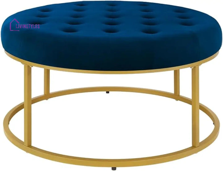 Pallavi Metal Coffee Table With Velvet Upholstery For Living Room