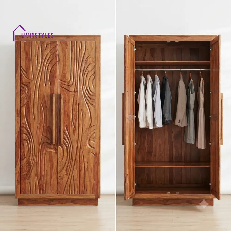Pallavi Wooden Wardrobe for Clothes | Cupboard for Clothes
