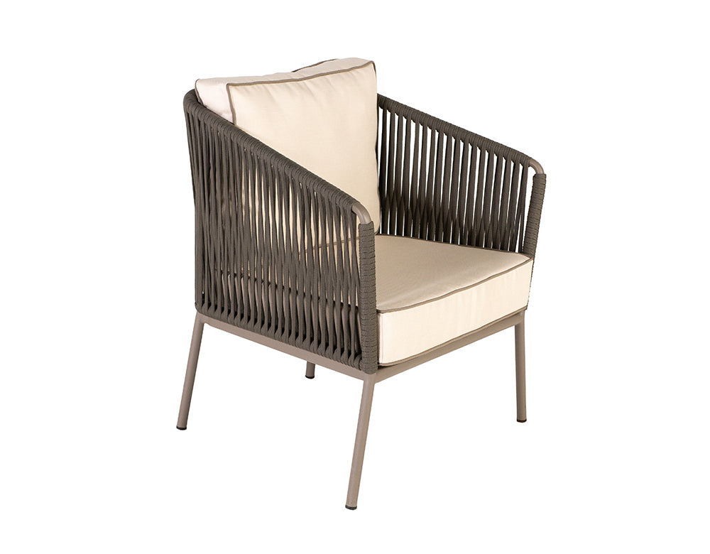 Ciro Outdoor Sofa Set 2 Seater , 2 Single seater and 1 Center Table (Dark Grey + Beige) Braided & Rope