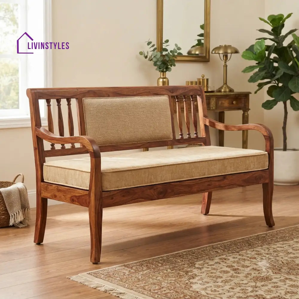 Paloma Wooden Bench for Living Room | Bedroom | Extra Seating