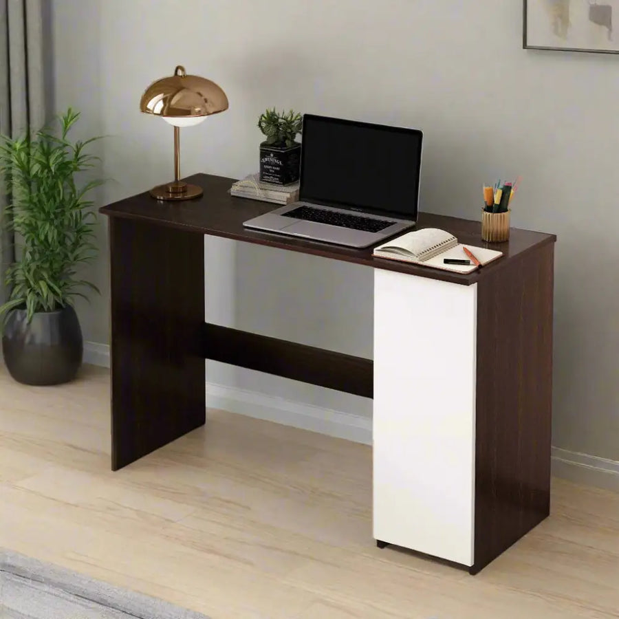 Pari Study Table | Computer Desk | WFH Office Table with Storage - White and Wenge Study Table Desk