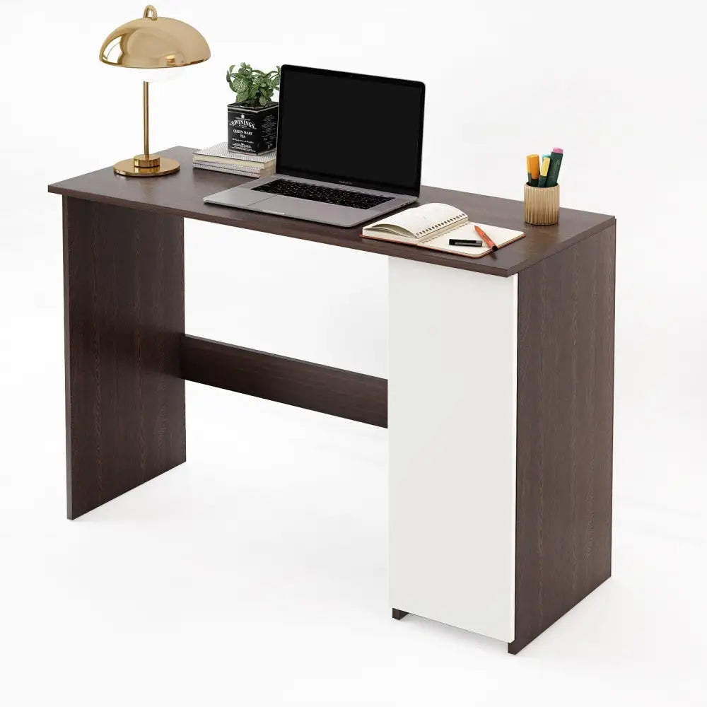 Pari Study Table | Computer Desk | WFH Office Table with Storage - White and Wenge Study Table Desk