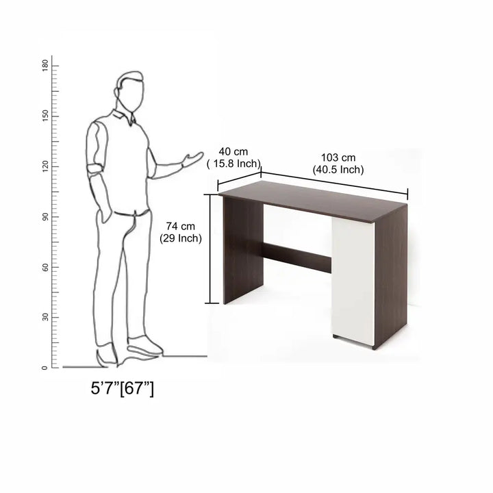 Pari Study Table | Computer Desk | WFH Office Table with Storage - White and Wenge Study Table Desk