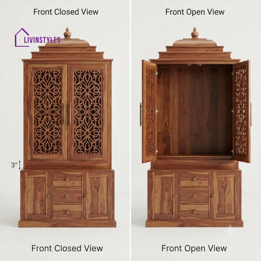 Paridhi Premium Solid Wood Home Temple | Pooja Mandir for Home