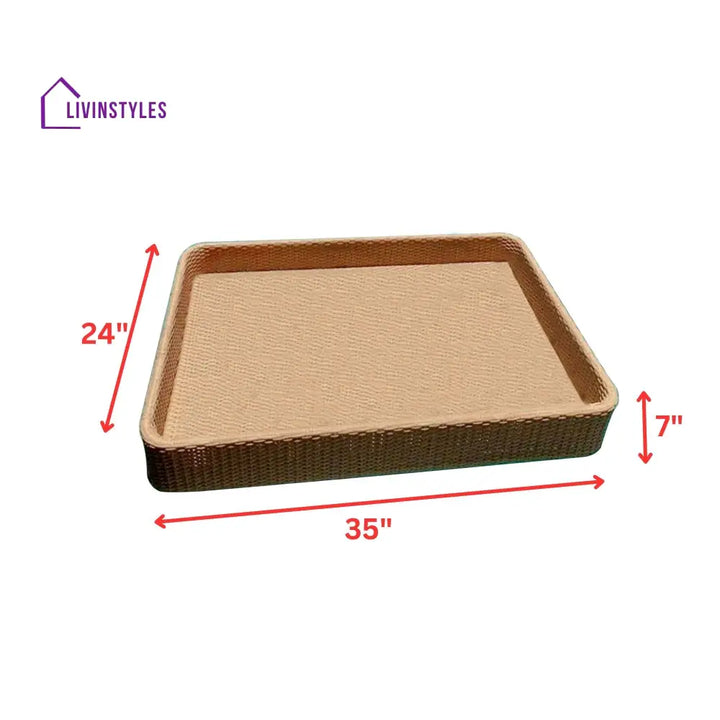 Parikshit Luxury Floating Serving Tray For Swimming Pool - Light Brown(Rectangle)