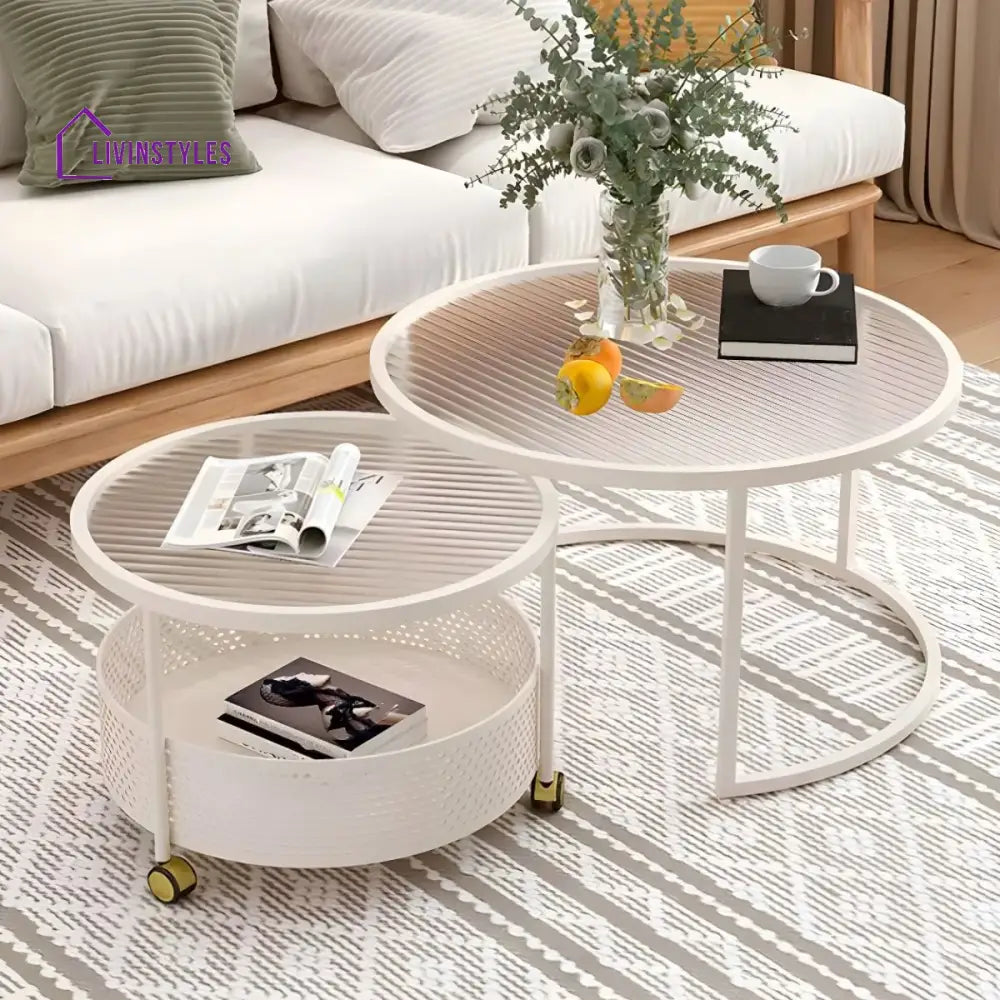Parikshit Stainless Steel Frame Coffee Table for Living Room
