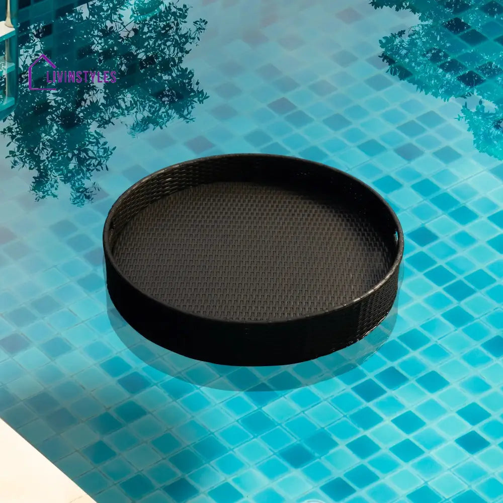 Parisha Luxury Floating Serving Tray For Swimming Pool - Brown (Round)