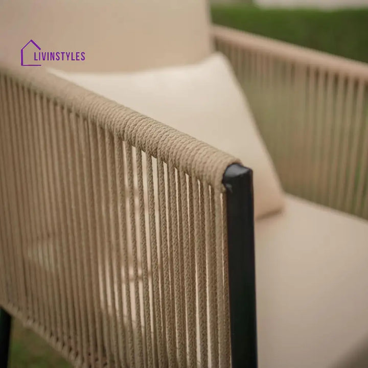 Parna Outdoor Garden Balcony Sofa Set 2 Seater 2 Single Seater 1 Center Table Set Braided and Rope - Sofa Sets