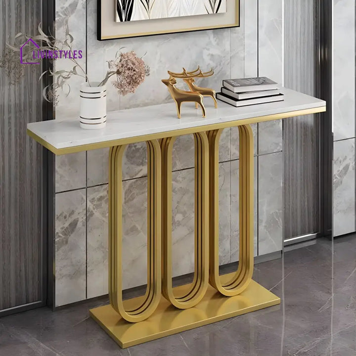 Parnav Stainless Steel Living Room Console Table