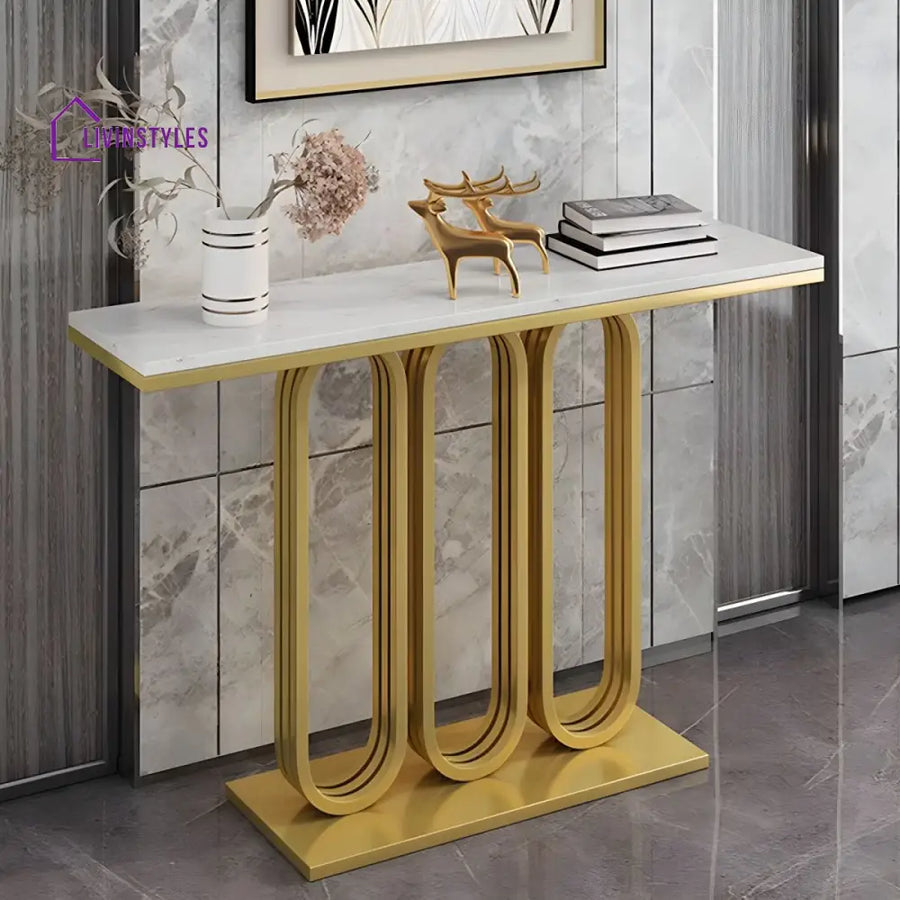 Parnav Stainless Steel Living Room Console Table