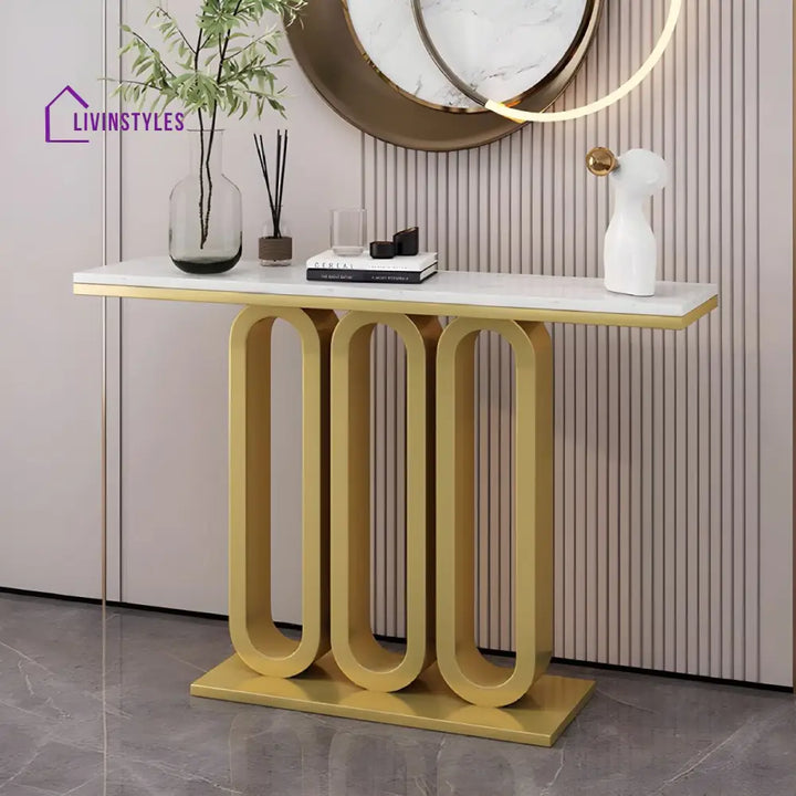 Parnav Stainless Steel Living Room Console Table
