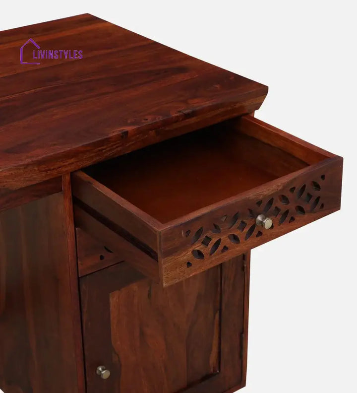 Parnika Sheesham Wood Writing Table In Honey Oak Finish