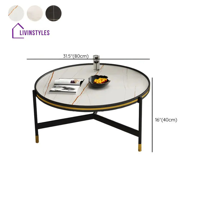 Parth Stainless Steel Frame Coffee Table for Living Room