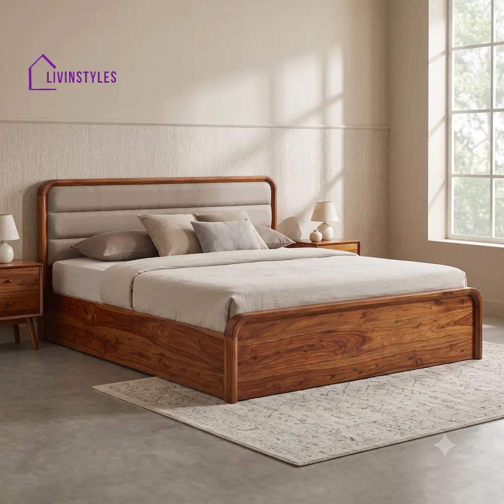 Parvathi Wooden Bed | Solid Wood Double Bed | Wooden King size bed & Wooden Queen size bed