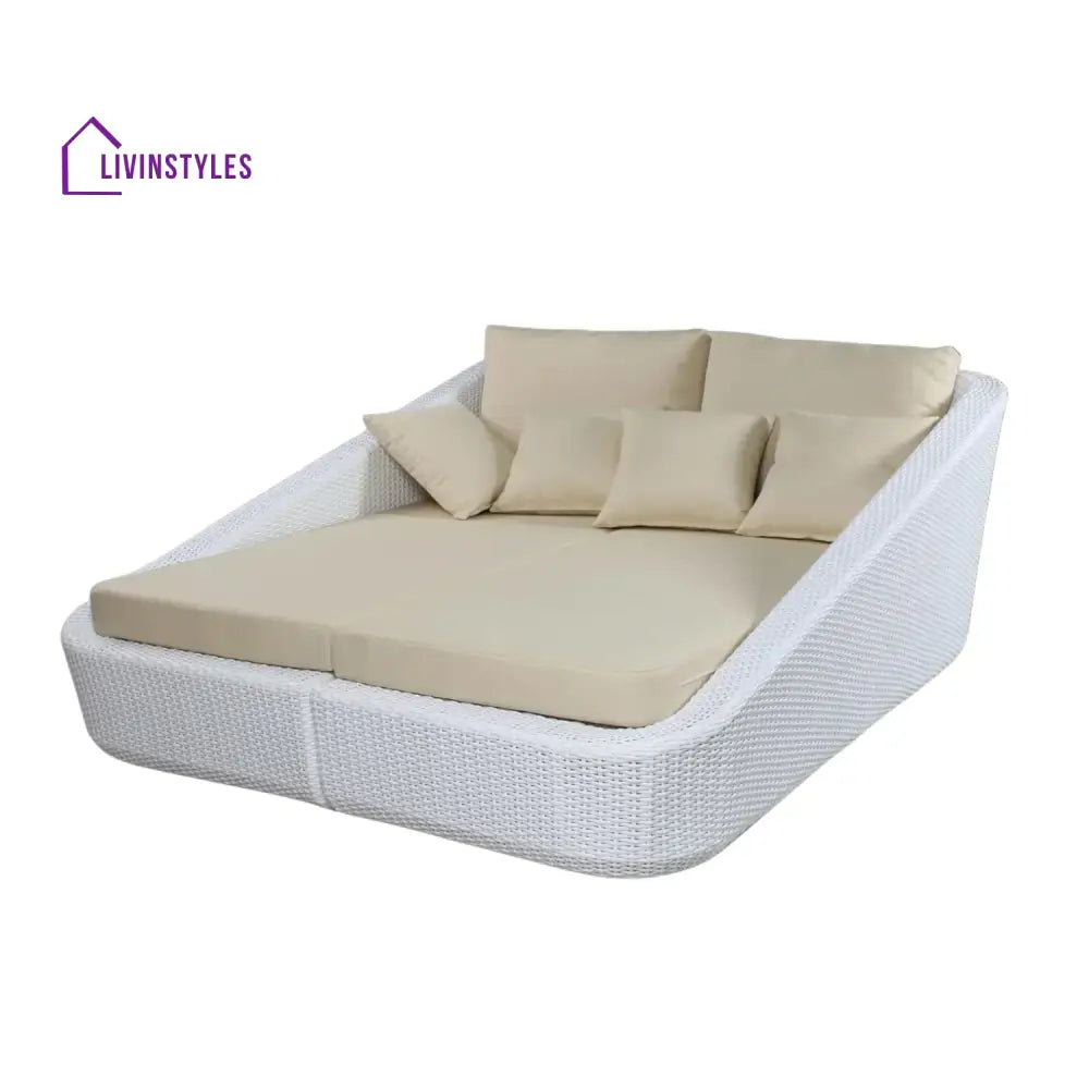 Patio Rattan & Wicker Double Conversation Daybed - Daybed